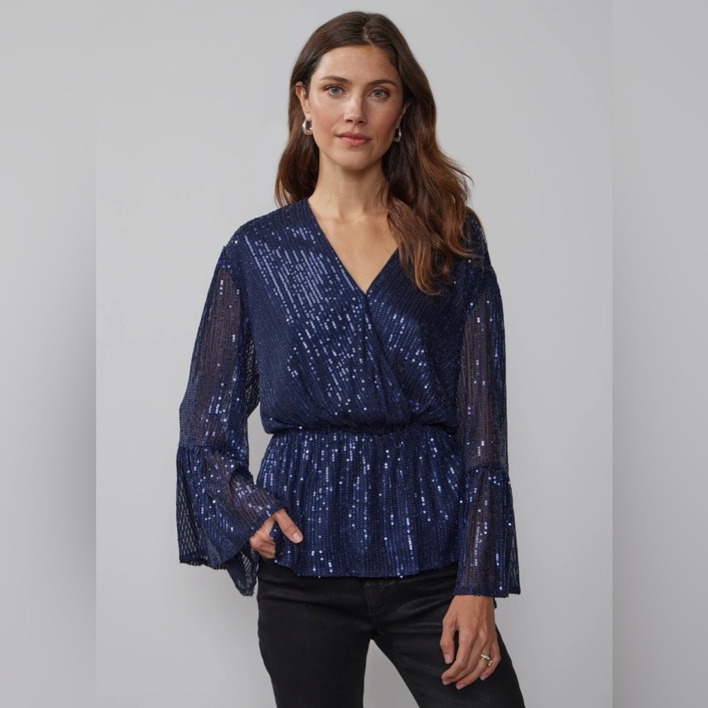 NY&CO. SEQUIN KIMONO BLOUSE